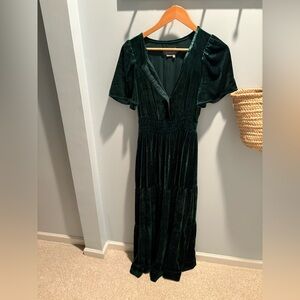Green Velvet Somerset Dress